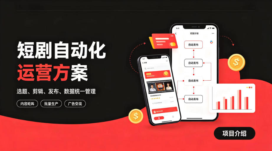 快手全自动短剧矩阵项目｜自动化分发，流量持续变现【揭秘】-小艾项目网