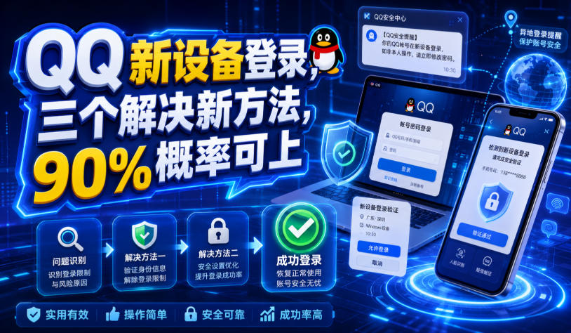 QQ新设备登录,三个解决新方法,90%概率可上-小艾项目网