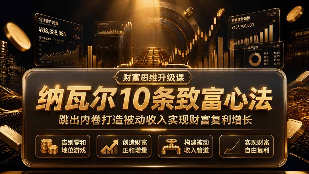 付费文章：纳瓦尔10条致富心法，跳出内卷打造被动收入实现财富复利增长-小艾项目网
