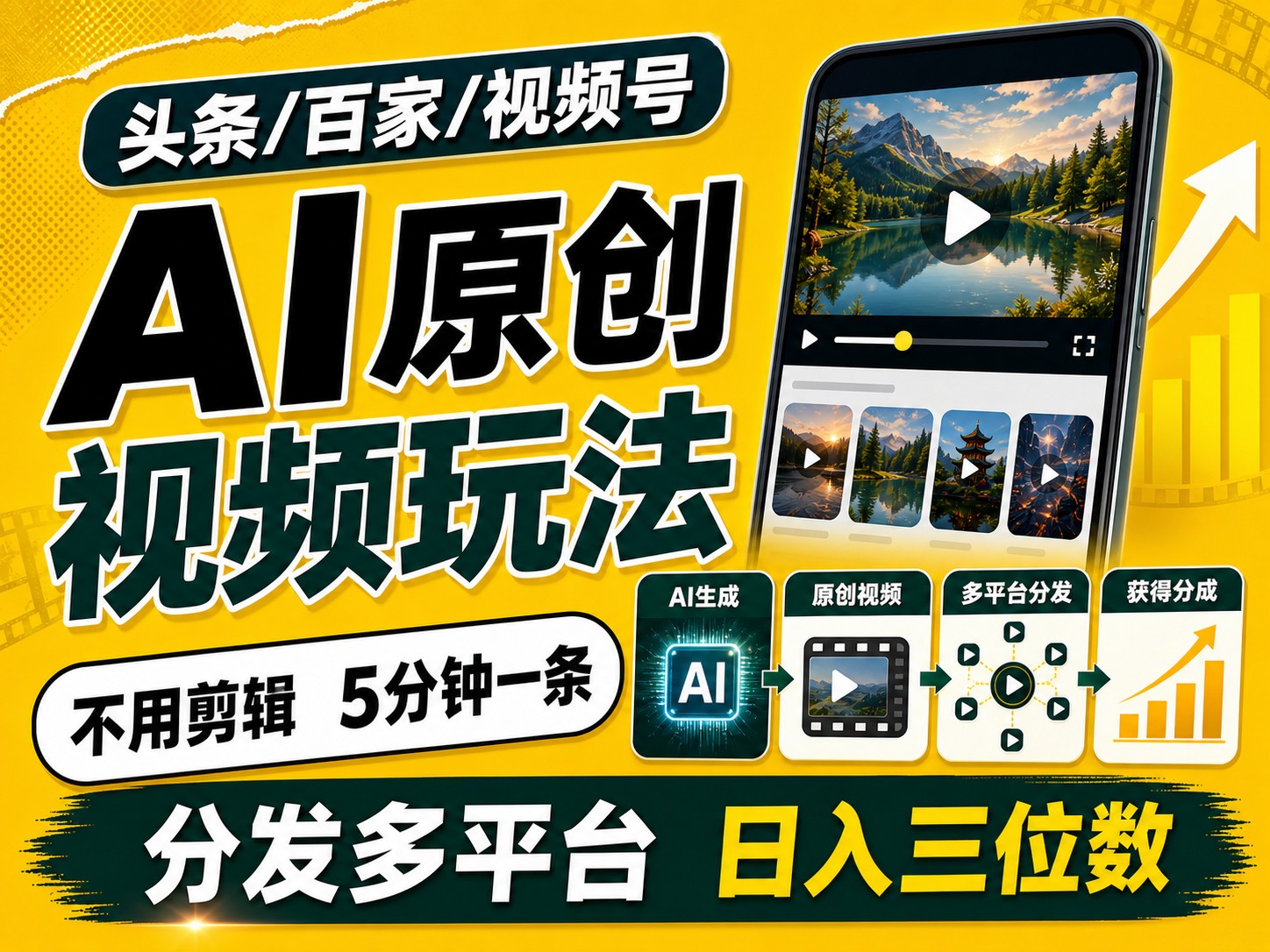 2026头条百家号升级玩法 5分钟一条原创视频 发多平台赚收-小艾项目网