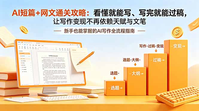 AI短篇+网文通关攻略-更新:看懂就能写、写完就能过稿,让写作变现不再依赖天赋与文笔-小艾项目网
