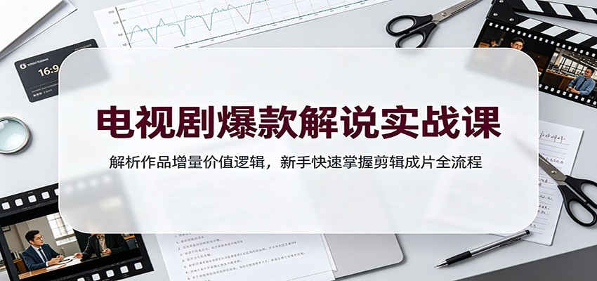 电视剧爆款解说实战课:解析作品增量价值逻辑,新手快速掌握剪辑成片全流程-小艾项目网