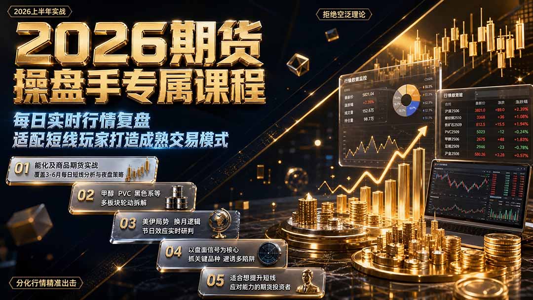 2026期货操盘手专属课程-更新8月,每日实时行情复盘,适配短线玩家打造成熟交易模式-小艾项目网