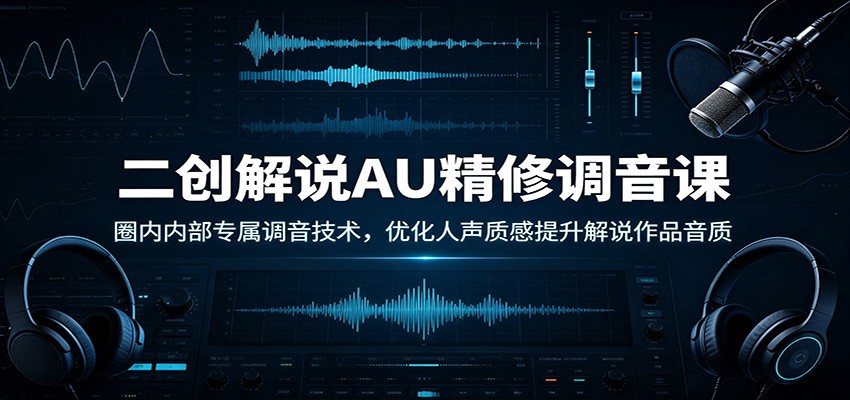 二创解说AU精修调音课:圈内内部专属调音技术,优化人声质感提升解说作品音质-小艾项目网