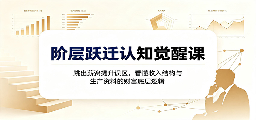 阶层跃迁认知觉醒课：跳出薪资提升误区，看懂收入结构与生产资料的财富底层逻辑-小艾项目网