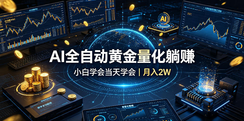 AI全自动黄金量化躺賺：小白学会当天学会，月入2W！【揭秘】-小艾项目网
