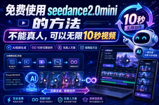 免费使用seedance2.0mini的方法，不能真人，可以无限10秒视频，9图+3音频参考-小艾项目网