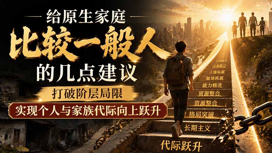 付费文章：给原生家庭比较一般人的几点建议，打破阶层局限，实现个人与家族代际向上跃升-小艾项目网