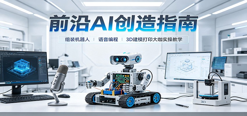 前沿AI创造指南:组装机器人、语音编程、3D建模打印大咖实操教学-小艾项目网