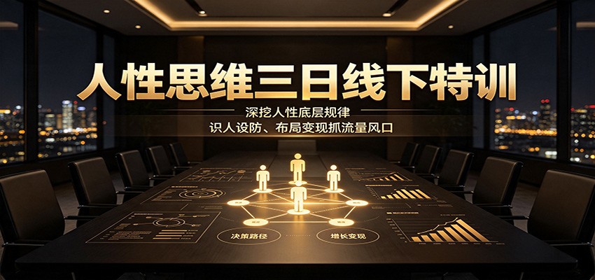 人性思维三日线下特训：深挖人性底层规律，识人设防、布局变现抓流量风口-小艾项目网