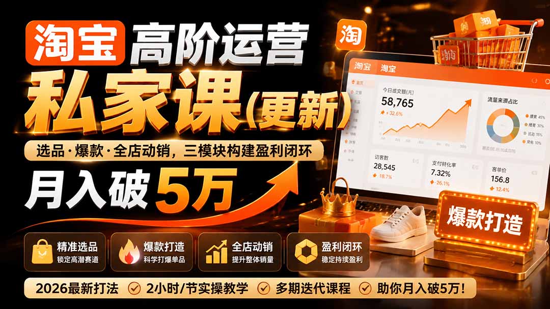 淘宝高阶运营私家课(更新26年-小艾项目网
