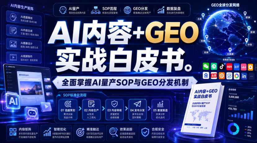 AI内容+GEO实战白皮书,全面掌握AI量产SOP与GEO分发机制【文档】-小艾项目网