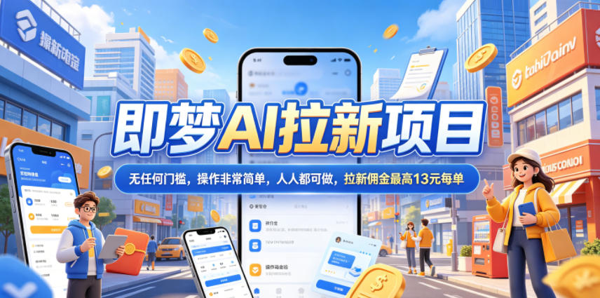2026年即梦AI拉新项目最新玩法，无任何门槛，操作非常简单，人人都可做，拉新佣金最高13米每单(更新08月07日)-小艾项目网