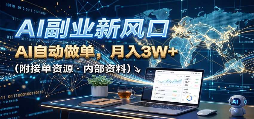 AI副业新风口,AI自动做单,月入3W+,附接单资源-小艾项目网