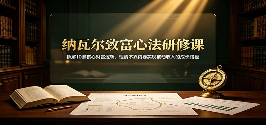 纳瓦尔致富心法研修课：拆解10条核心财富逻辑，理清不靠内卷实现被动收入的成长路径-小艾项目网