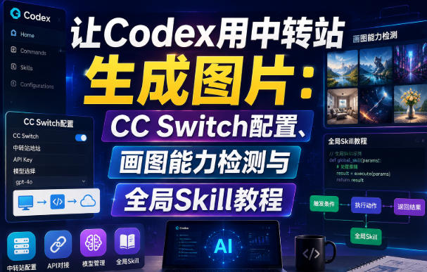 让Codex用中转站生成图片：CC Switch配置、画图能力检测与全局Skill教程-小艾项目网