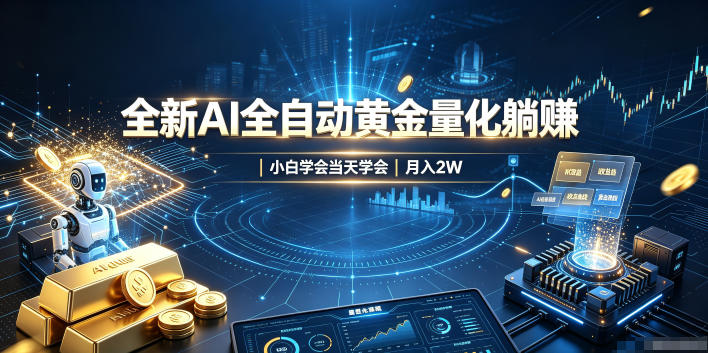 全新AI全自动黄金量化躺賺：小白学会当天学会，月入2W！【揭秘】-小艾项目网