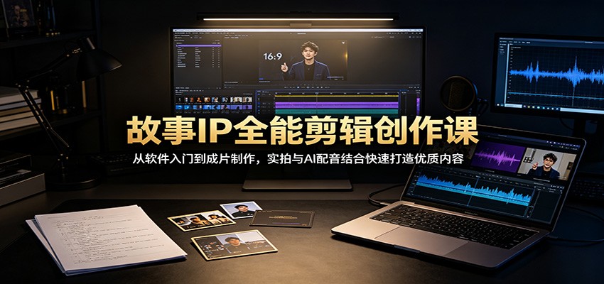 故事IP全能剪辑创作课：从软件入门到成片制作，实拍与AI配音结合快速打造优质内容-小艾项目网