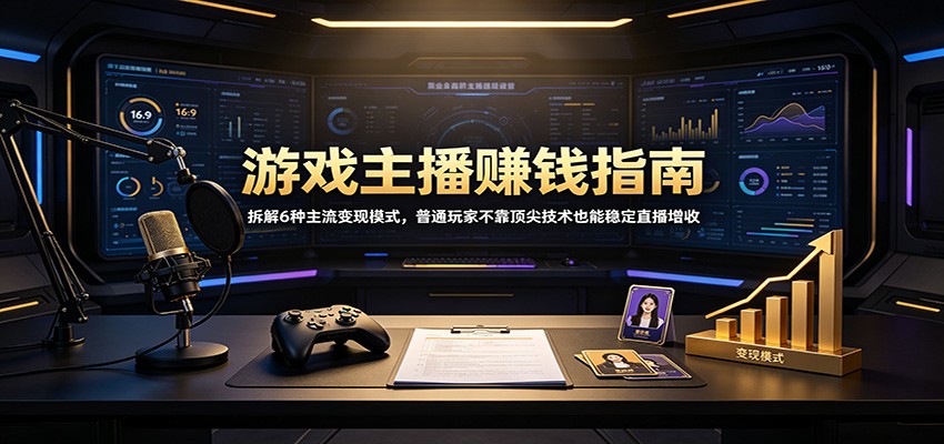 游戏主播赚钱指南：拆解6种主流变现模式，普通玩家不靠顶尖技术也能稳定直播增收-小艾项目网