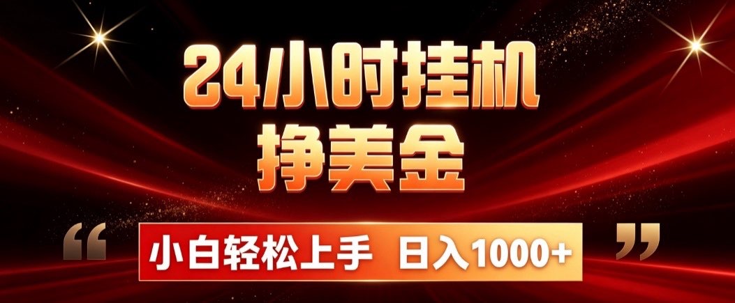 24小时挂机挣美金,简单易操作,小白轻松上手,日入1000+-小艾项目网