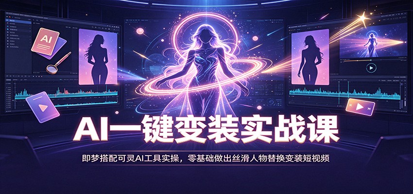 AI一键变装实战课：即梦搭配可灵AI工具实操，零基础做出丝滑人物替换变装短视频-小艾项目网