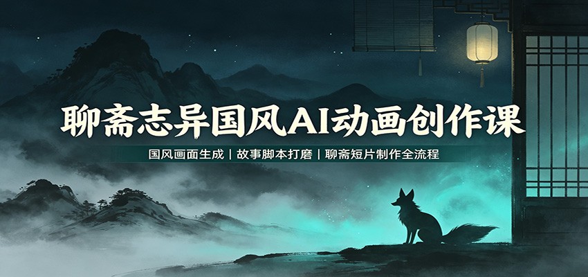 聊斋志异国风AI动画创作课：国风画面生成，故事脚本打磨，聊斋短片制作全流程-小艾项目网