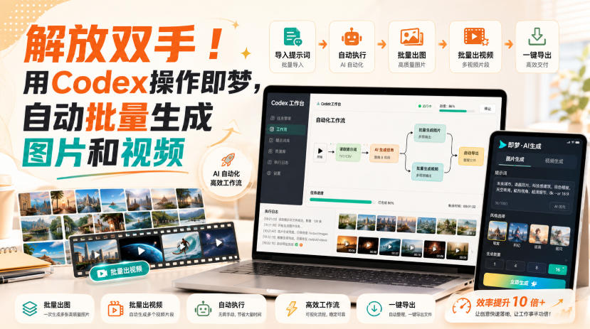 解放双手！用Codex操作即梦，自动批量生成图片和视频-小艾项目网