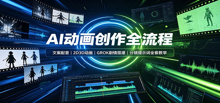 AI动画创作全流程:文案配音,2D3D动画,GROK剧情搭建,分镜提示词全套教学-小艾项目网