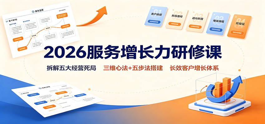 2026服务增长力研修课：拆解五大经营死局，三维心法+五步法搭建长效客户增长体系-小艾项目网