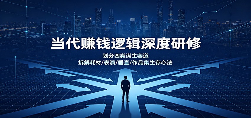 当代赚钱逻辑深度研修：划分四类谋生赛道，拆解耗材/表演/垂直/作品集生存心法-小艾项目网