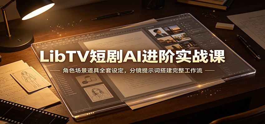 LibTV短剧AI进阶实战课：角色场景道具全套设定，分镜提示词搭建完整工作流-小艾项目网