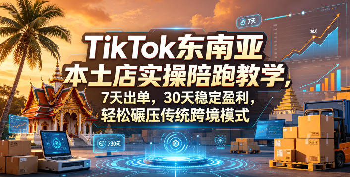 TikTok东南亚本土店实操陪跑教学，7天出单，30天稳定盈利，轻松碾压传统跨境模式(更新0819)-小艾项目网