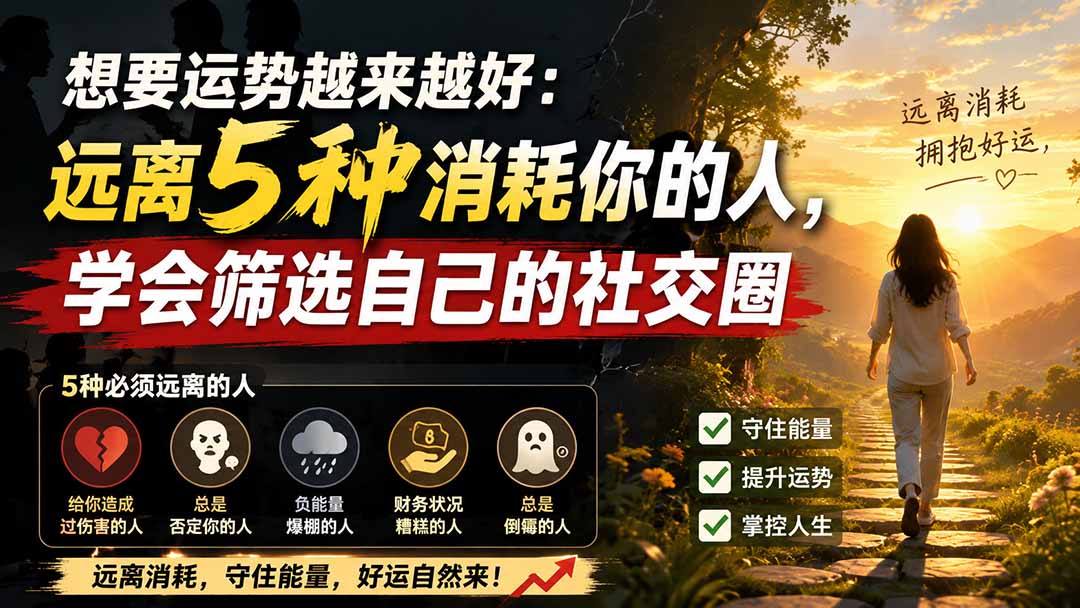 付费文章：想要运势越来越好：远离5种消耗你的人，学会筛选自己的社交圈-小艾项目网