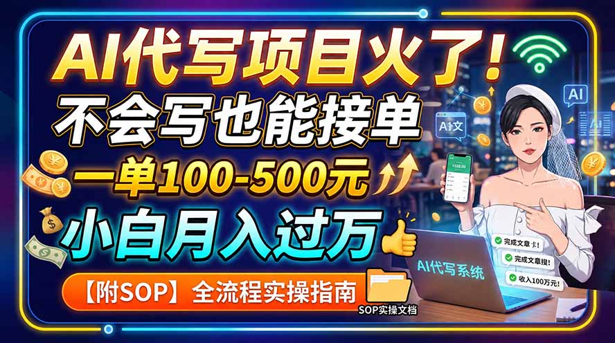 AI代写项目火了！不会写也能接单，一单100-500元，小白月入过万【附SOP】-小艾项目网