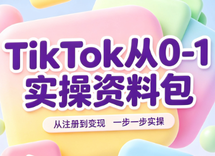 TikTok从0-1实操资料包：养号SOP+爆款公式+投流手册-小艾项目网