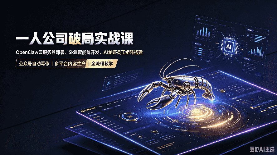 一人公司破局实战课｜OpenClaw云服务器部署、Skill智能体开发、AI龙虾员工矩阵搭建，公众号自动写作与多平台内容...-小艾项目网