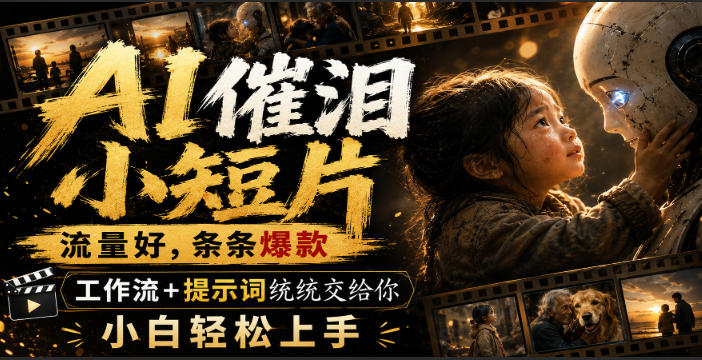AI催泪小短片，流量好，条条爆款，工作流+提示词统统交给你，小白轻松上手-小艾项目网