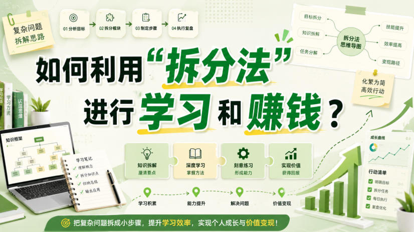 付费文章：如何利用“拆分法”进行学习和賺钱？-小艾项目网