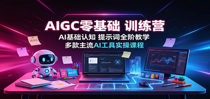 AIGC零基础训练营：AI基础认知，提示词全阶教学，多款主流AI工具实操课程-小艾项目网