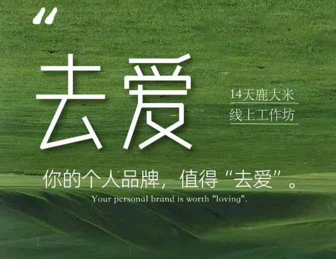去爱14天鹿大米线上工作坊，你的个人品牌，值得“去爱”-小艾项目网