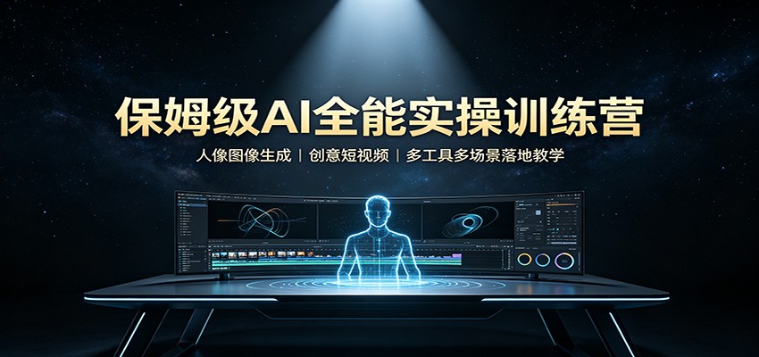 保姆级AI全能实操训练营:人像图像生成,创意短视频,多工具多场景落地教学-小艾项目网