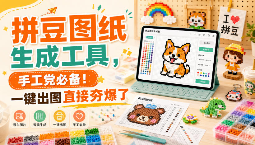 拼豆图纸生成工具，手工党必备！一键出图直接夯爆了-小艾项目网