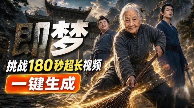 即梦挑战180秒超长视频！一键生成3分钟电影？完整制作流程详细分享！-小艾项目网