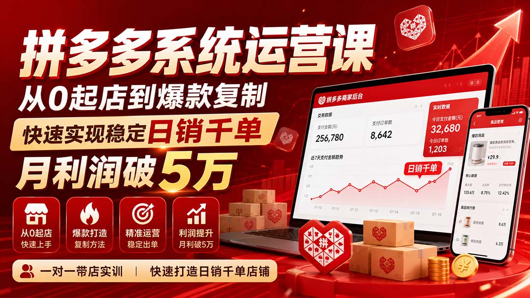 拼多多系统运营课(更新8月-小艾项目网