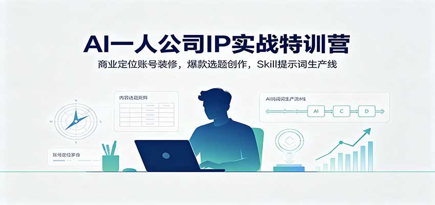 AI一人公司IP实战特训营：商业定位账号装修，爆款选题创作，Skill提示词生产线-小艾项目网