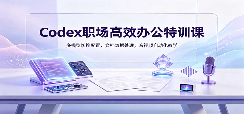 Codex职场高效办公特训课：多模型切换配置，文档数据处理，音视频自动化教学-小艾项目网