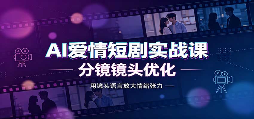 AI爱情短剧实战课:故事剧本创作,分镜镜头优化,智能体提示词-小艾项目网