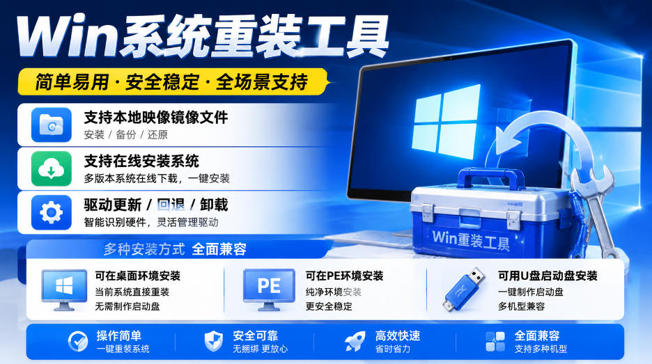 Win系统重装工具,支持本地映像镜像文件安装备份,简单易用-安全稳定-全场景支持-小艾项目网