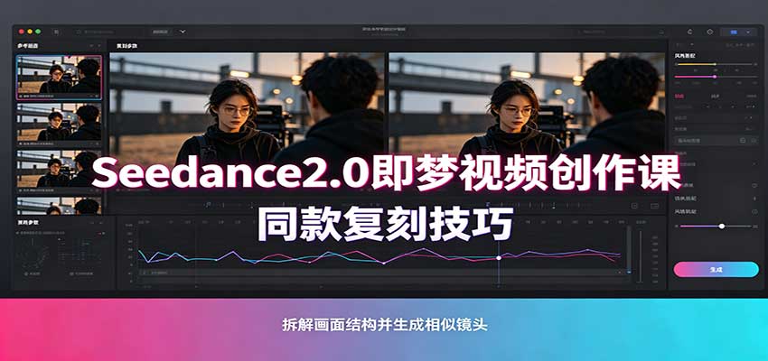 Seedance2.0即梦视频创作课：剧本式视频制作，同款复刻技巧，多行业案例落地教学-小艾项目网