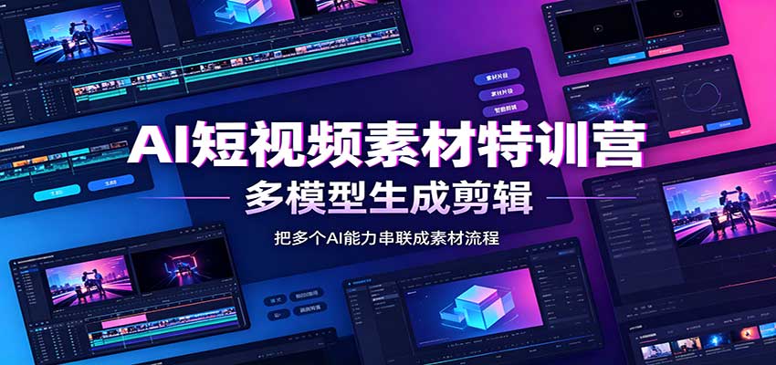 AI短视频素材特训营：Codex本地部署实操，多模型生成剪辑，爆量素材挖掘教学-小艾项目网